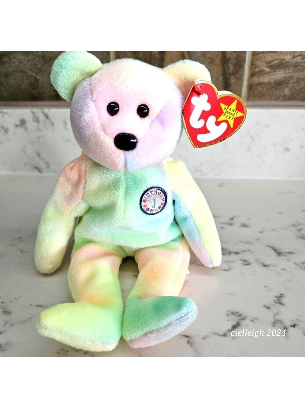 B.B. The Birthday Bear TY Beanie Baby Vintage